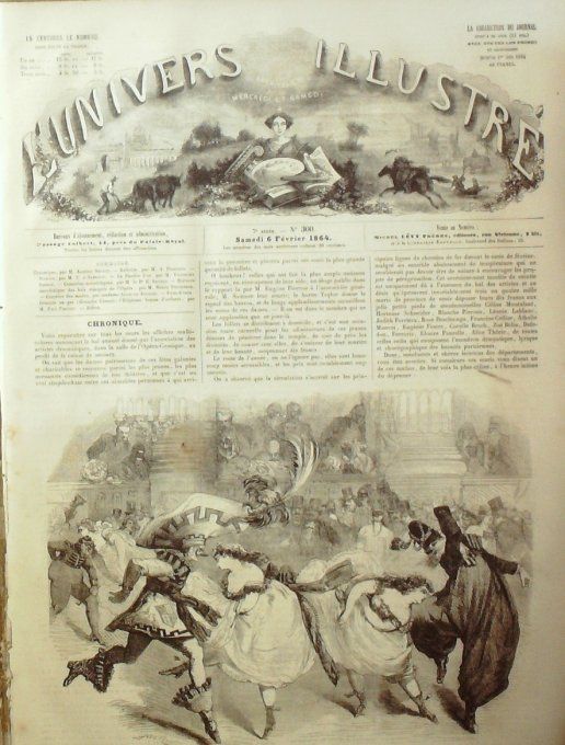 L'Univers illustré 1864 # 300 Mexico L'éléphant gravure à gaz