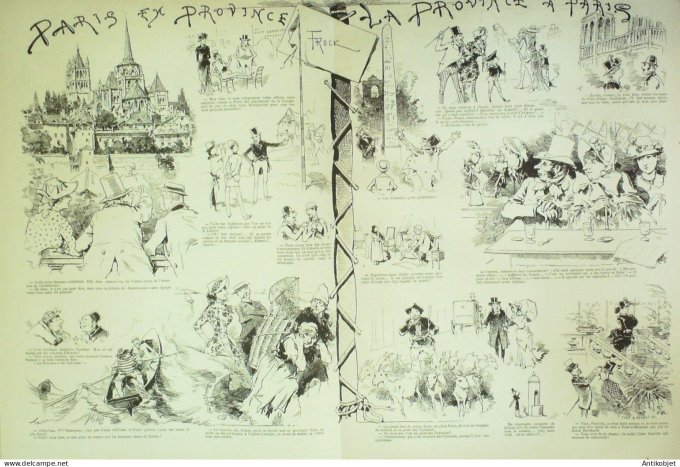 La Caricature 1883 n°193 Potinville-sur-Mer Robida Commerce WogTtrock