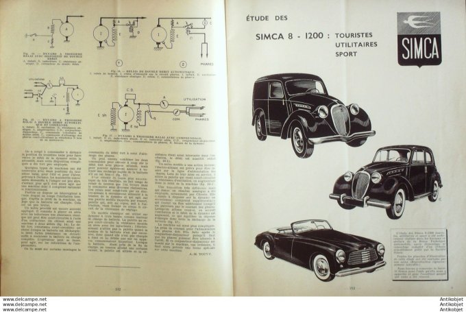 Revue Technique Automobile Simca 8-1200 Jeep 49-50 1950