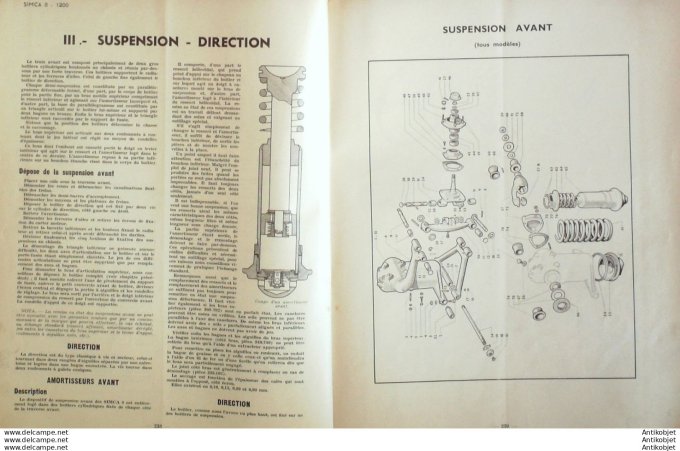 Revue Technique Automobile Simca 8-1200 Jeep 49-50 1950