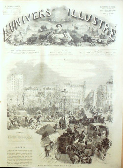 L'Univers illustré 1864 # 303 Montgolfière l'Aigle Egypte Timsah  El-Girshcanal de Suez 