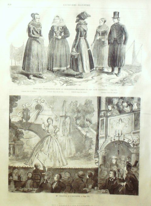 L'Univers illustré 1864 # 304 Nice (06) Alcazar Danemark costumes Sleswig-Holstein  