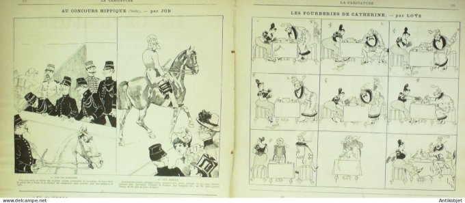 La Caricature 1884 n°223 Concours hippique Job Fourberies Loys Sorel Trock