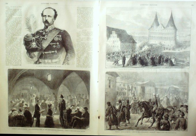 L'Univers illustré 1864 # 305 Mozambique chasse Danemark Breslau Lubeck Frédéric de Prusse