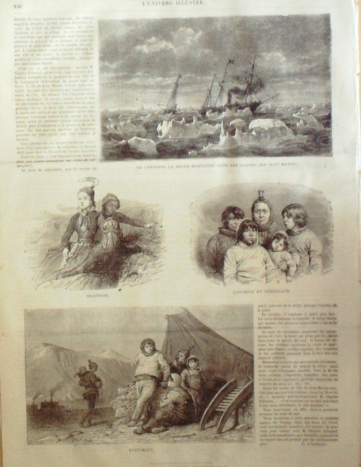 L'Univers illustré 1864 # 306 Islande île Jean Mayen esquimaux Danemark Oldenbourg Lubeck