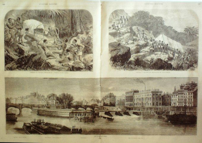 L'Univers illustré 1864 # 308 Madagascar Tananarive fête de blanchisseuses