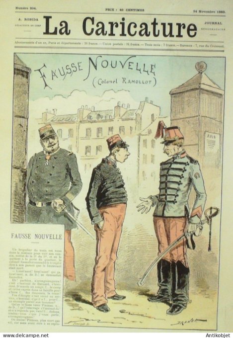 La Caricature 1883 n°204 Colonnel Ramollot Draner Modes robida Boniface Sorel