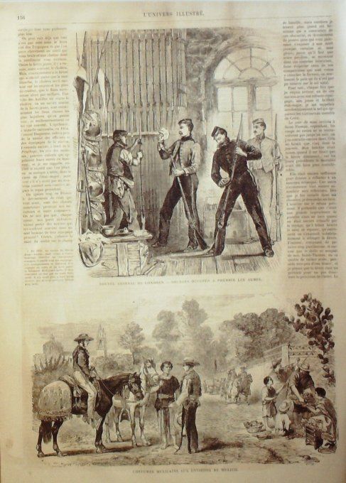 L'Univers illustré 1864 # 309 Danemark armée Mexique costumes Londres Conseil