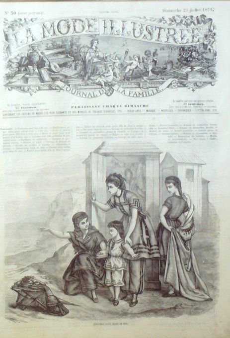 Journal Mode illustrée 1871 # 30 Costumes de bains de mer