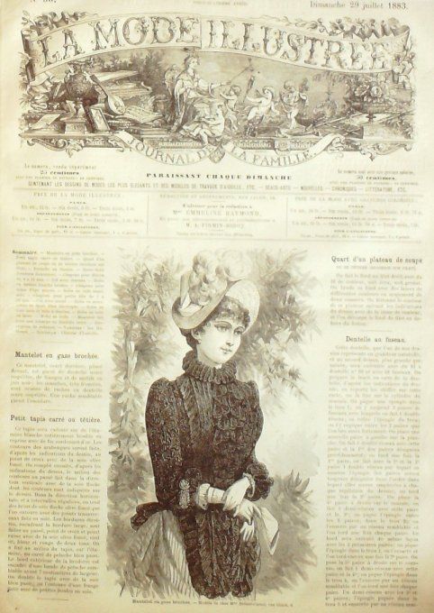 Journal Mode illustrée 1883 # 30 Mantelet gaze brochée