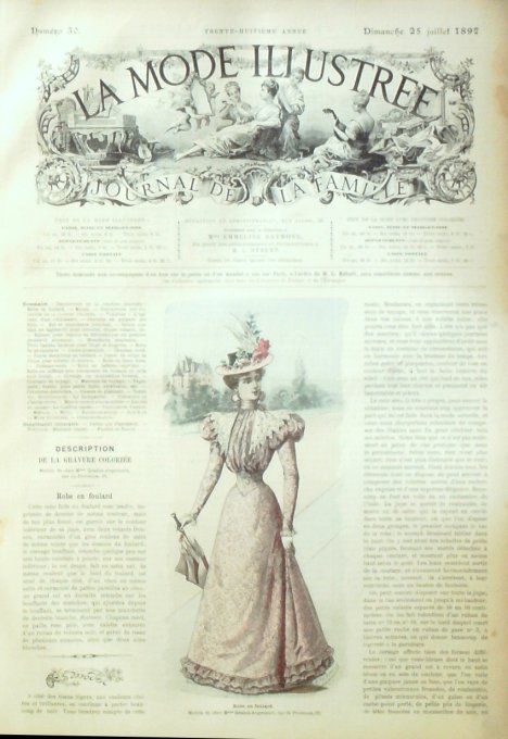 Journal Mode illustrée 1897 # 30 Robe en foulard