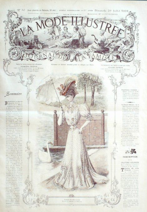 Journal Mode illustrée 1906 # 30 Toilette de ville d'eaux