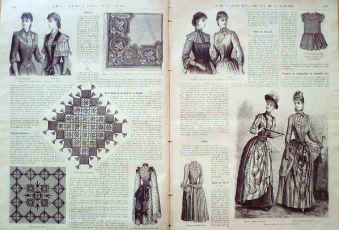 Journal Mode illustrée 1889 # 30 Robes voile & toilette de promenade