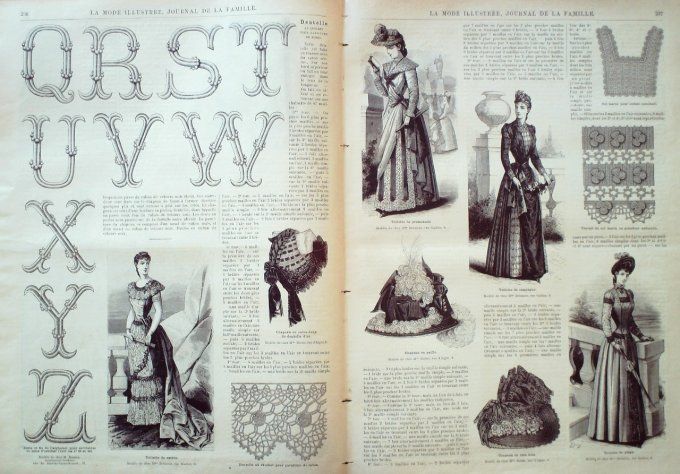 Journal Mode illustrée 1889 # 30 Robes voile & toilette de promenade