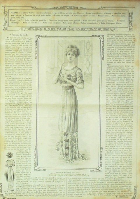 Journal Mode illustrée 1910 # 30 Robes de bal & loisirs