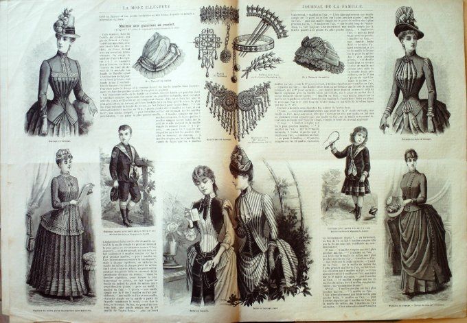 Journal Mode illustrée 1886 # 30 Robes en étamine & foulard