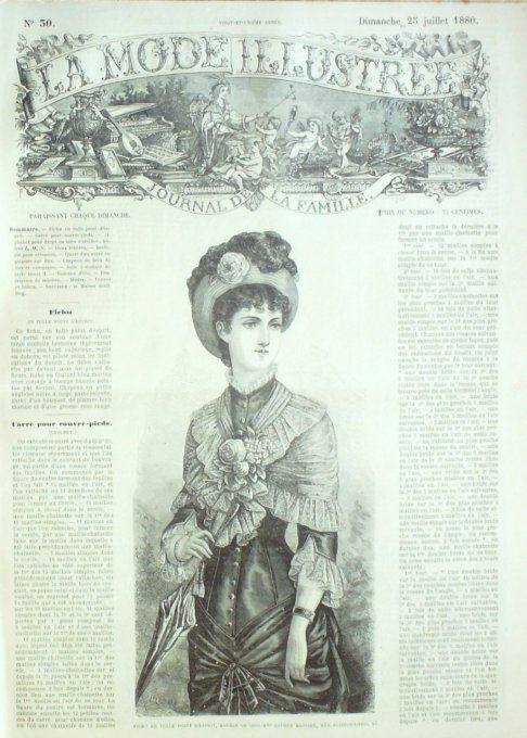 Journal Mode illustrée 1880 # 30 Fichu en tulle