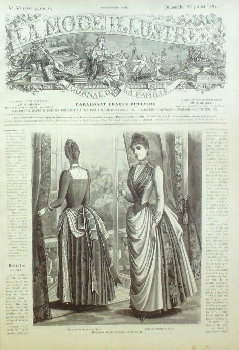 Journal Mode illustrée 1887 # 30 Toilette & robe barège