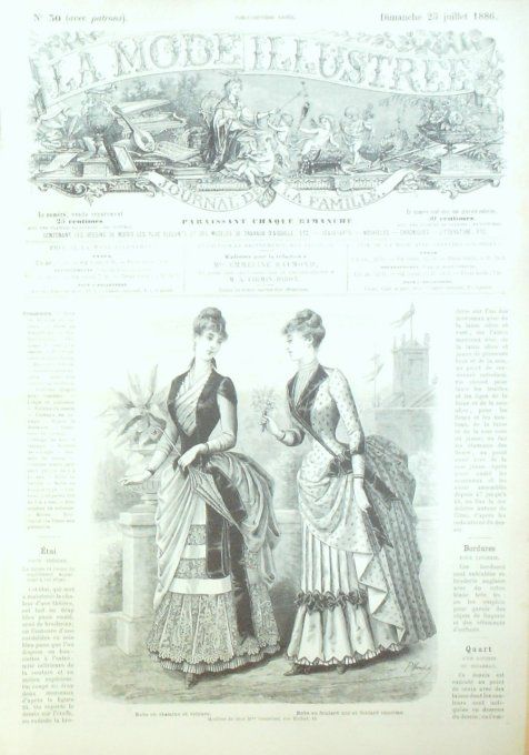 Journal Mode illustrée 1886 # 30 Robes en étamine & foulard