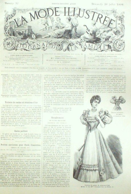 Journal Mode illustrée 1896 # 30  Toilette de casino