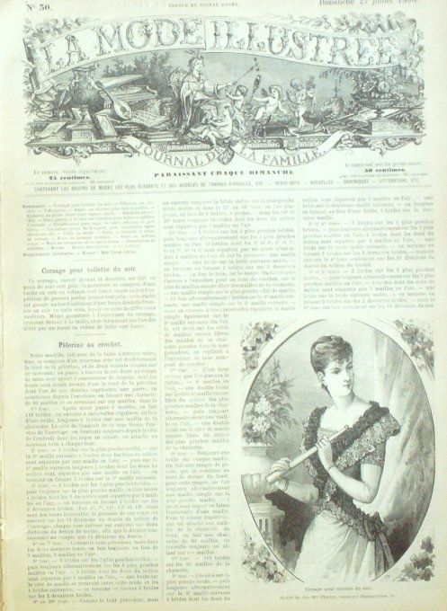 Journal Mode illustrée 1890 # 30 Corsage de toilette de soirée