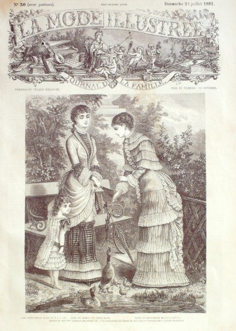 Journal Mode illustrée 1881 # 30 Robes mousseline & jeune fille