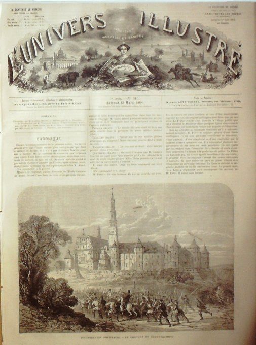 L'Univers illustré 1864 # 310 Pologne Czenstochova costumes Allemagne Lubeck Spahis