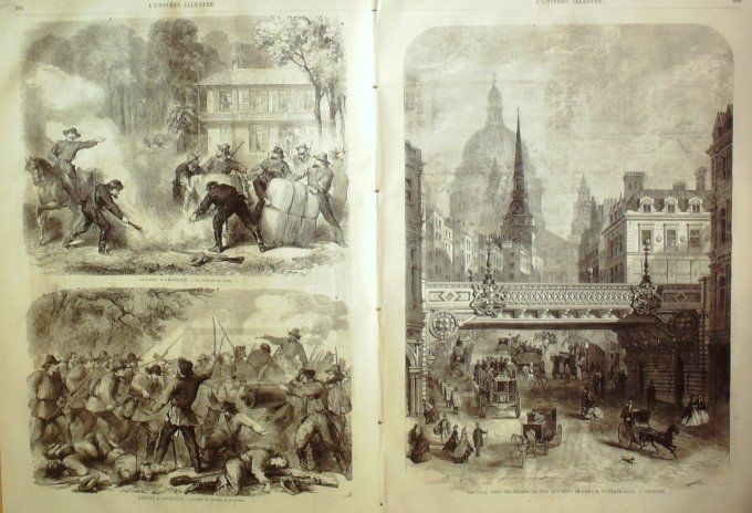 L'Univers illustré 1864 # 315 Allemagne Londres Ludgate-Hill Caroline Olustee Henneberg 