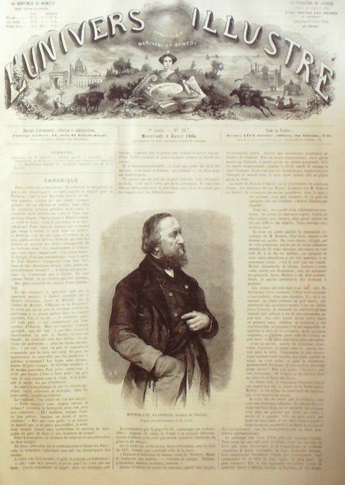 L'Univers illustré 1864 # 317 Ellamegne Oversee Elbe4 les Termopyles Arles (30)Hippolyte Flandrin