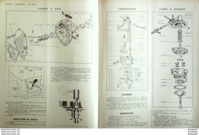 Revue Technique Automobile Dodge De Doto lymouth 1949