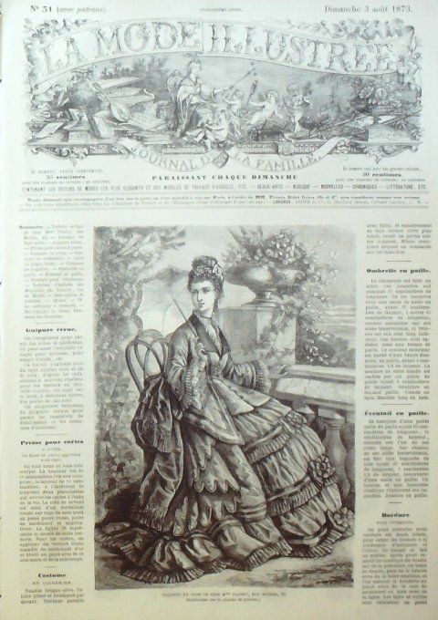 Journal Mode illustrée 1873 # 31 Toilette en faye