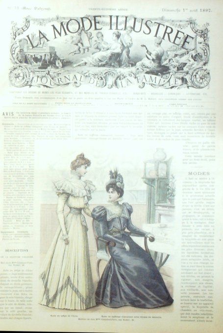 Journal Mode illustrée 1897 # 31 Robes en taffetas & crêpe de Chine