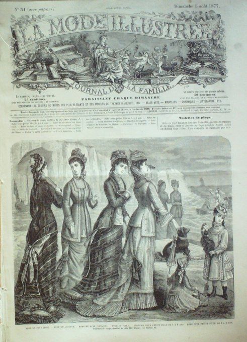 Journal Mode illustrée 1877 # 31 Robes en faye costume fillette