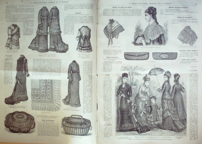 Journal Mode illustrée 1877 # 31 Robes en faye costume fillette