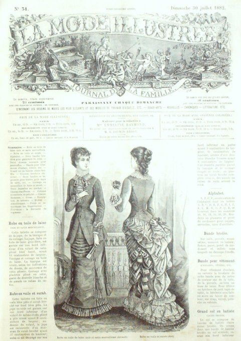 Journal Mode illustrée 1882 # 31 Robes en toile & voile 