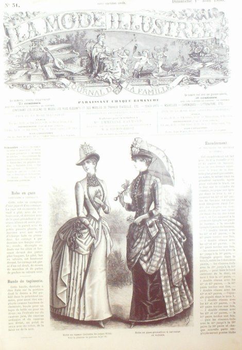 Journal Mode illustrée 1886 # 31 Robes en tussor & gaze-grenadine