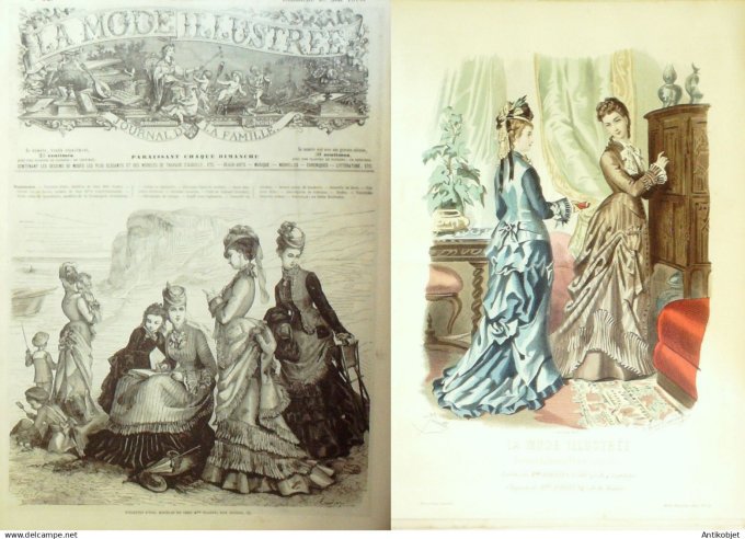 La Mode illustrée journal + gravure associée 1876 # 22