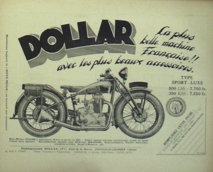 MMoto Revue 1929 n° 320 Bloc Bridier Charron Maillard Brune Lynser Dunelt