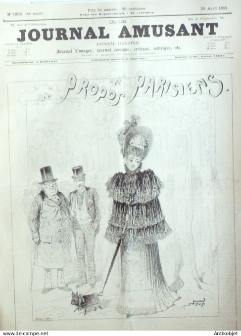 Le Journal Amusant 1891 n°1808 Parisienneries bal d' étoiles Propos & croquis parisiens