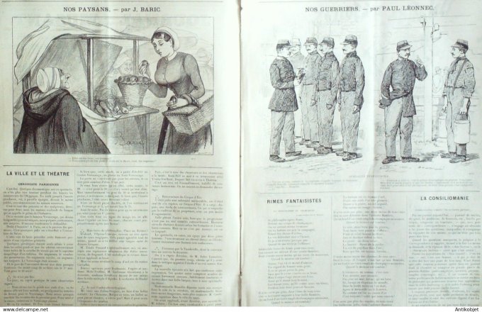 Le Journal Amusant 1891 n°1808 Parisienneries bal d' étoiles Propos & croquis parisiens