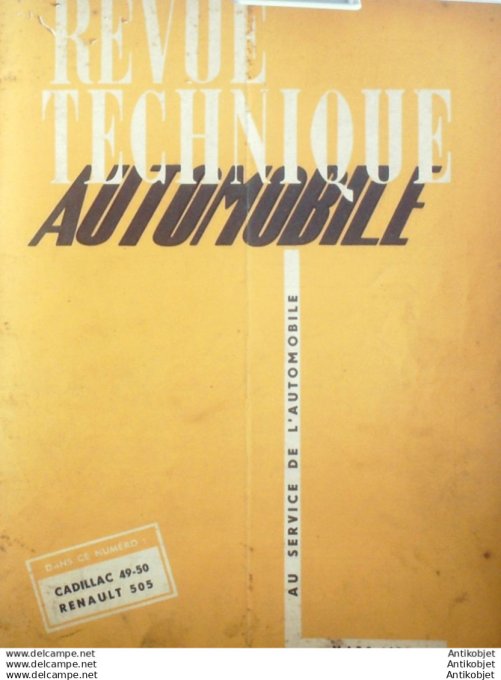 Revue Technique Automobile Renault 505 CADILLAC 49-50 1951