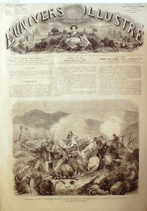 L'Univers illustré 1864 # 324 Algérie Ouled-Sidi-Cheikh Géryville Danemark Duppel Iran Hérat citadel