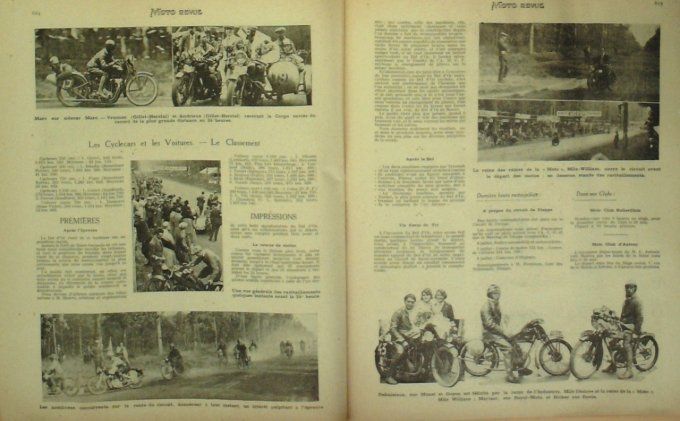 Moto Revue 1929 n° 324 Critérium Cyclears Morgan Karpathes Vesuve Bol Or Planor