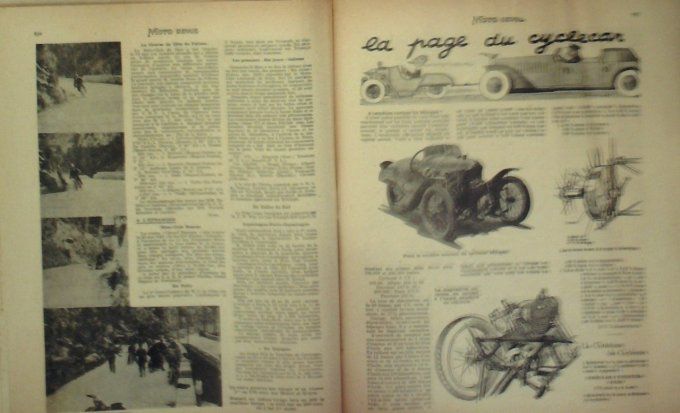 Moto Revue 1929 n° 324 Critérium Cyclears Morgan Karpathes Vesuve Bol Or Planor