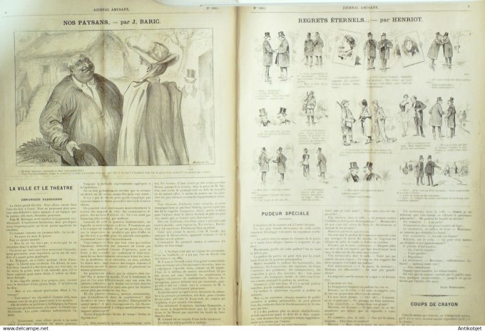 Le Journal Amusant 1891 n°1835 Les serviteurs flânerie parisienne regrets  éternels France et Russie