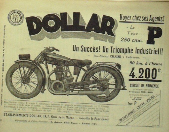 Moto Revue 1929 n° 329 Passet Sidecar 600 Brough Supérior Novi Graissage 2 temps