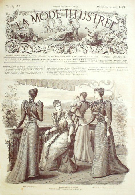 Journal Mode illustrée 1892 # 32 Robes d'intérieur avec corselet