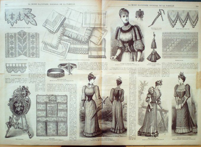 Journal Mode illustrée 1892 # 32 Robes d'intérieur avec corselet