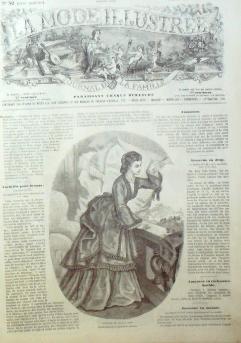 Journal Mode illustrée 1871 # 32 Costume en Alpaga