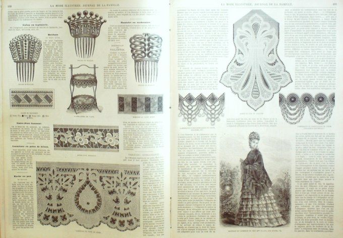 Journal Mode illustrée 1873 # 32 Costumes en foulard & faye